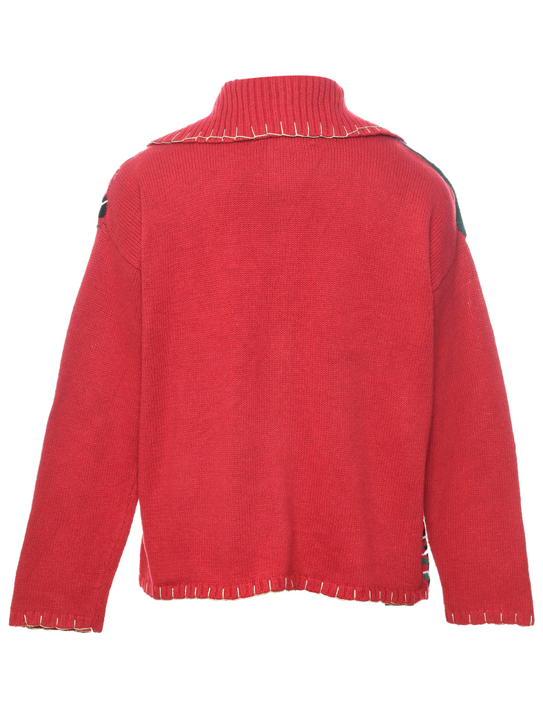 Red Christmas Cardigan - M