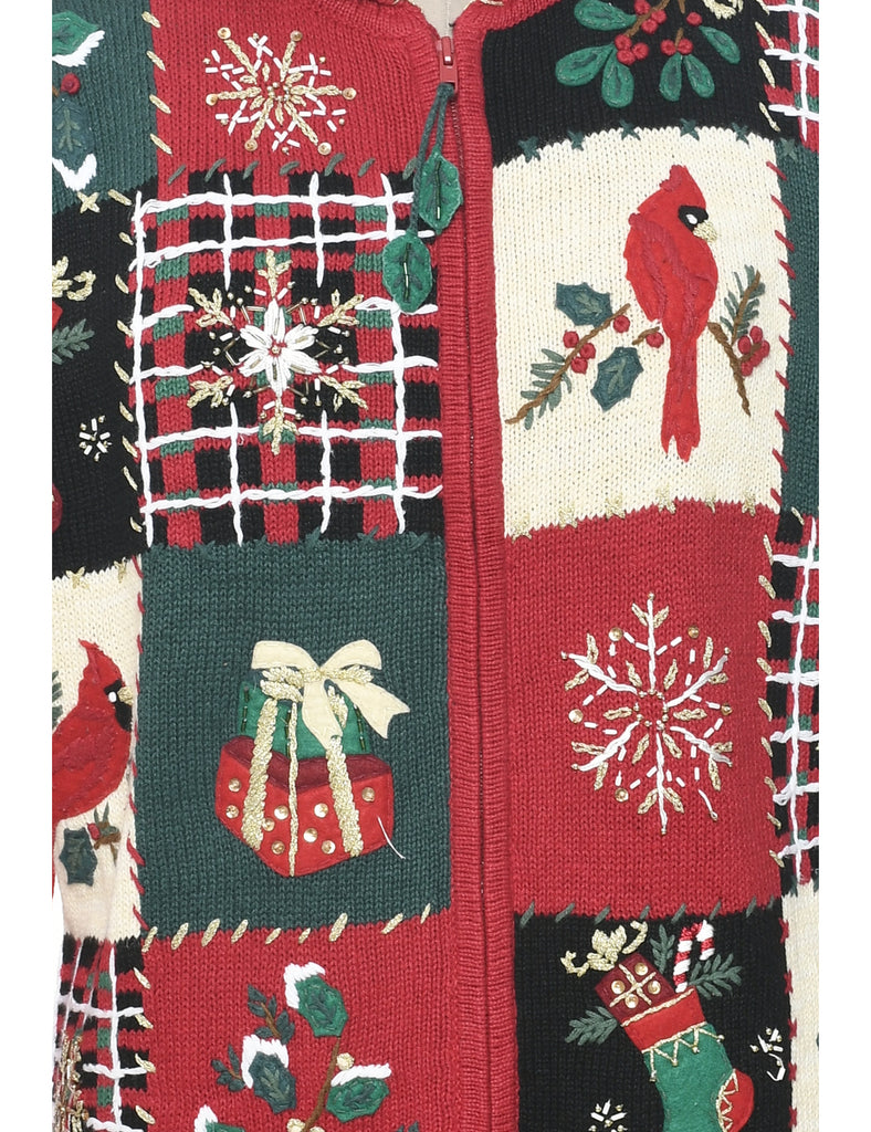 Red Christmas Cardigan - M