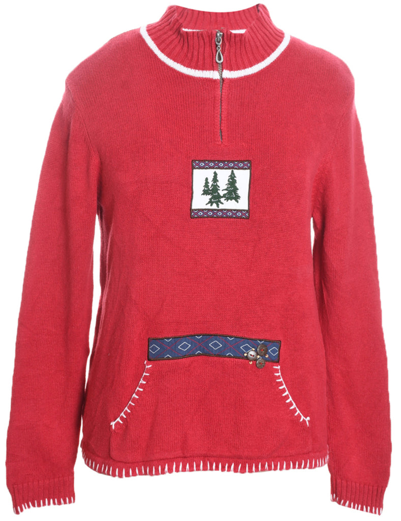 Red Christmas Jumper - M