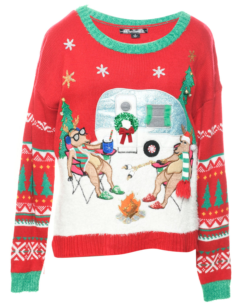 Red Christmas Jumper - L