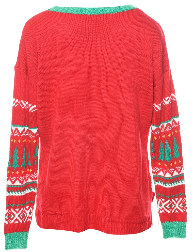 Red Christmas Jumper - L