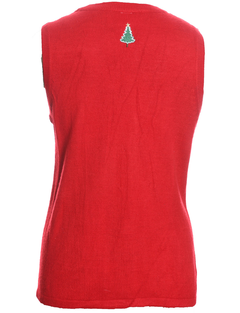 Red Christmas Sweater Vest - M