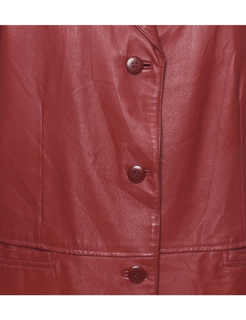 Red Leather Jacket - L