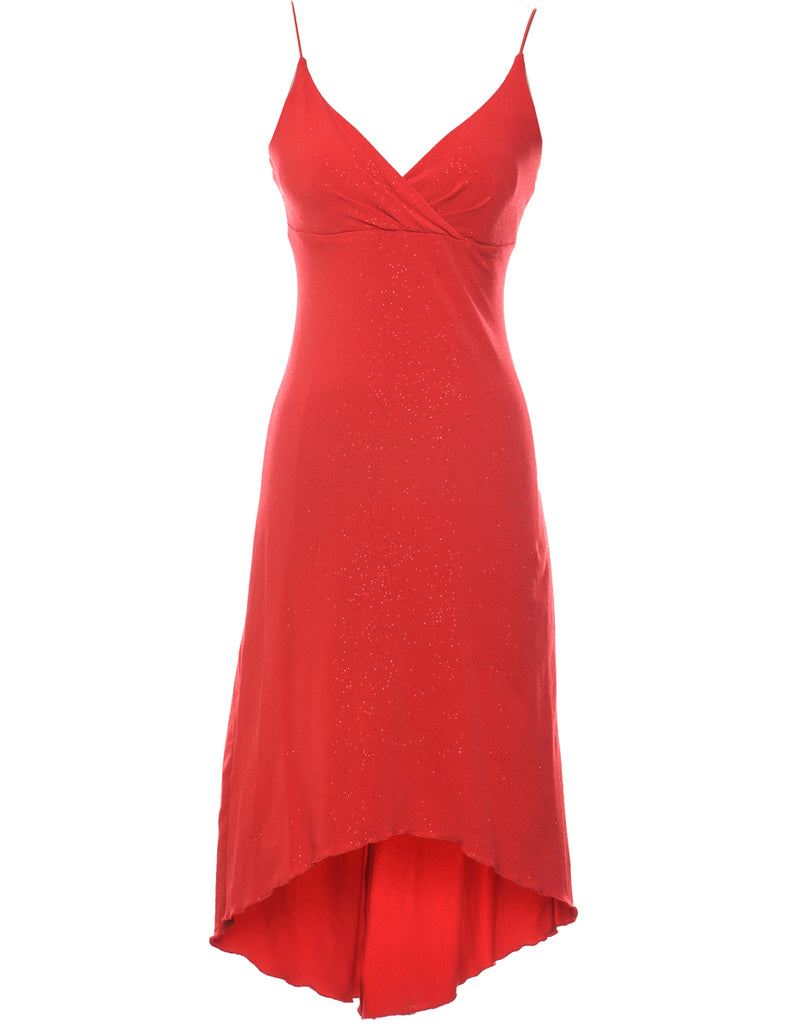 Red Sparkly Strappy Evening Dress - S