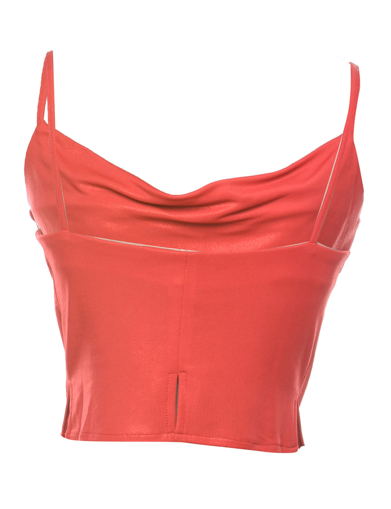 Red Strappy Evening Top - S