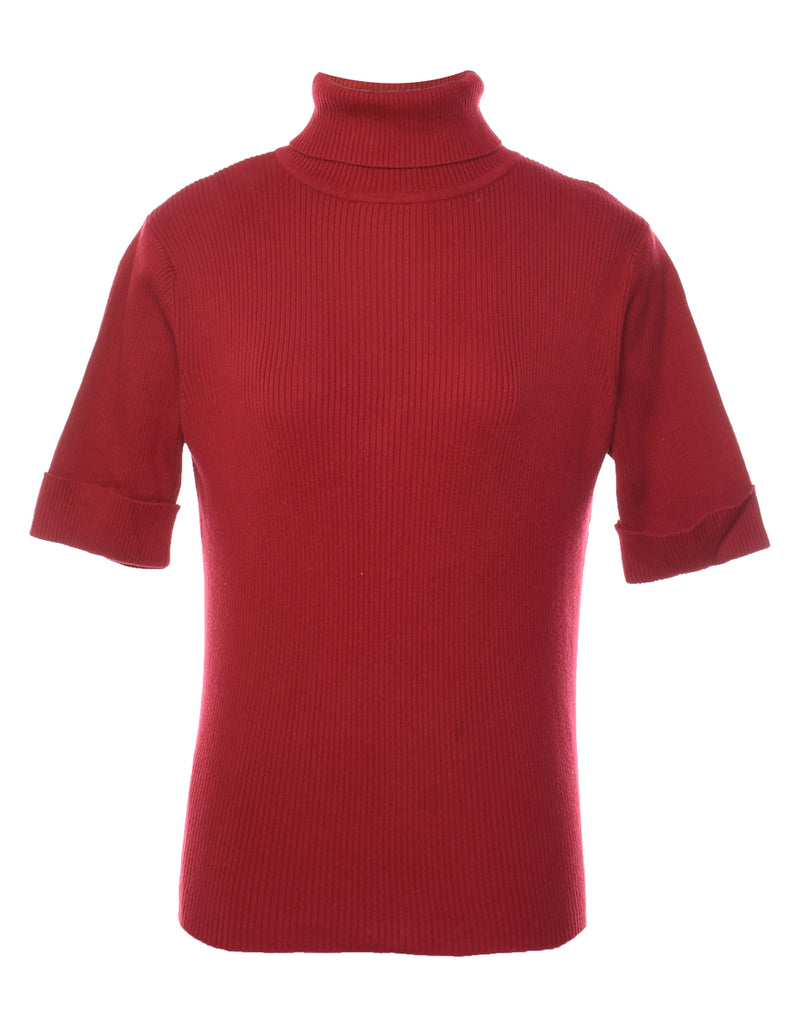 Red Turtleneck Jumper - M