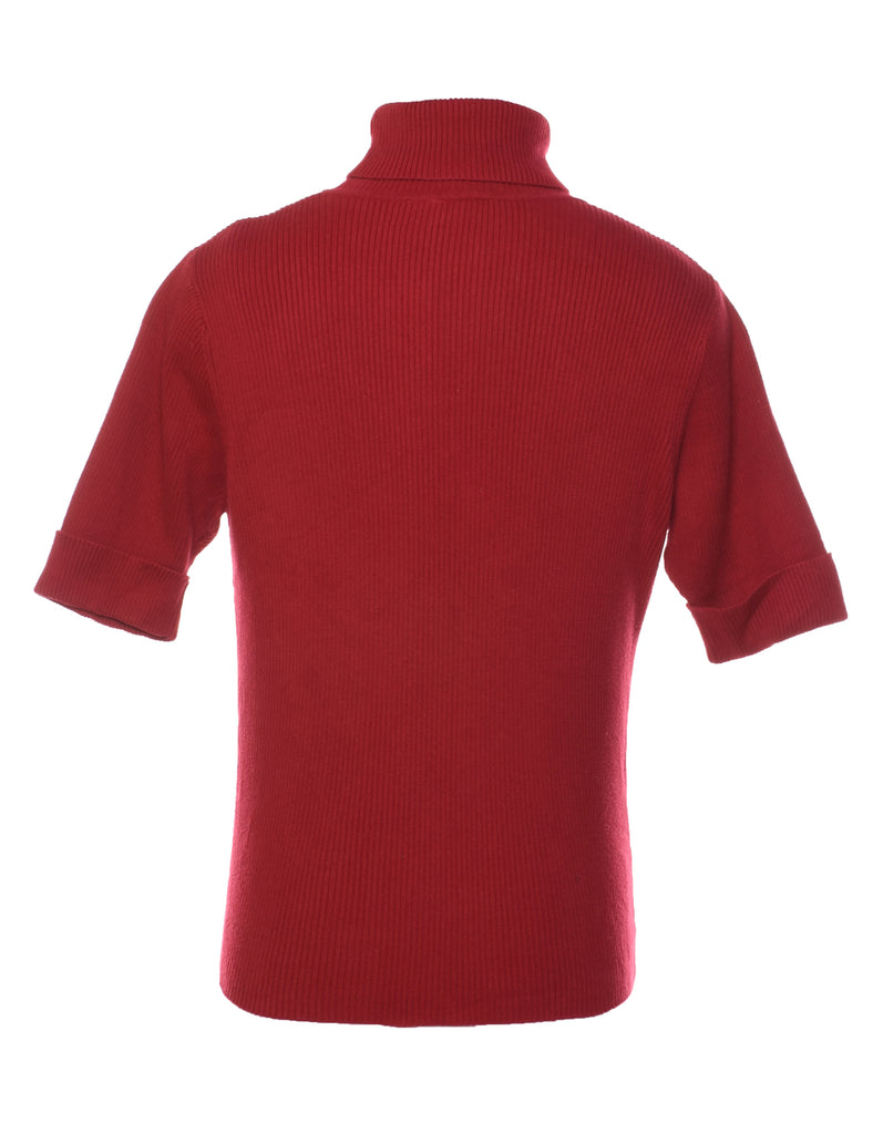 Red Turtleneck Jumper - M