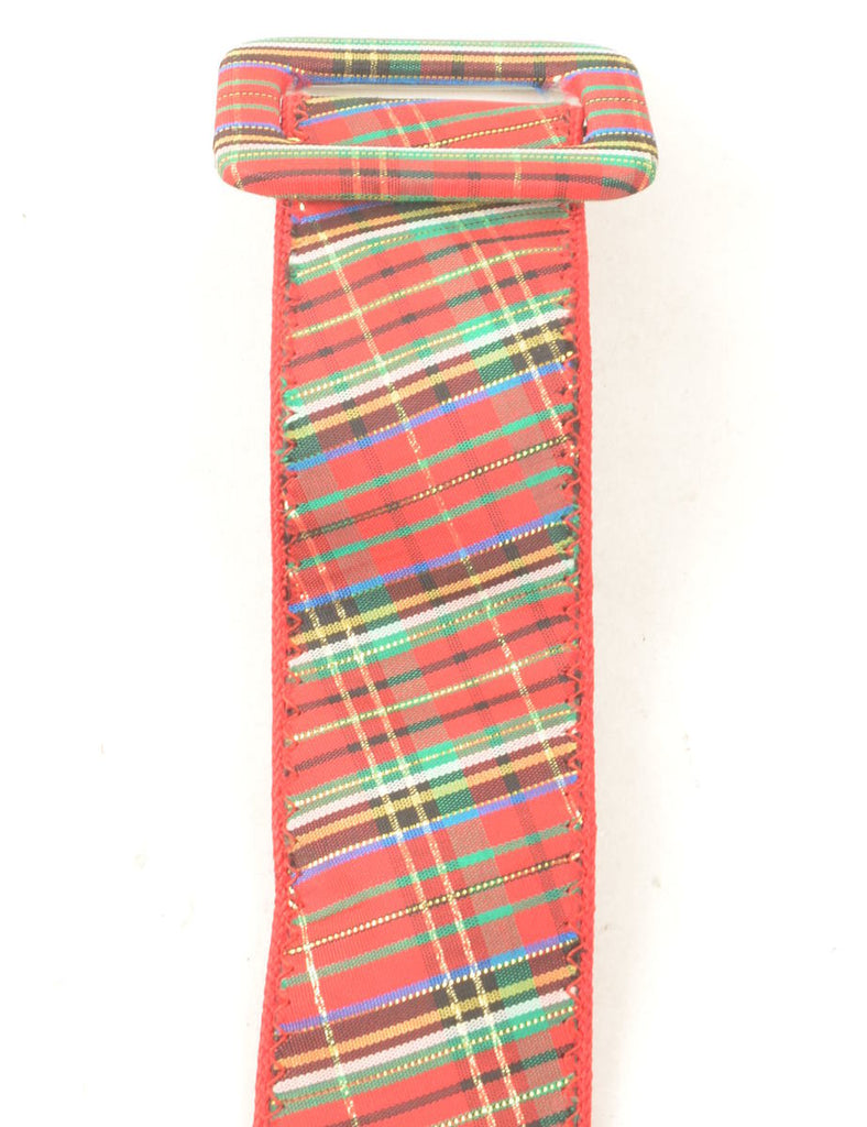 Red Wide Tartan Belt - M