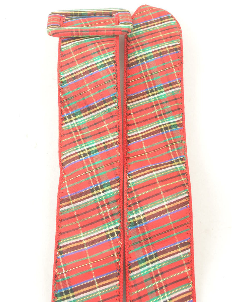 Red Wide Tartan Belt - M