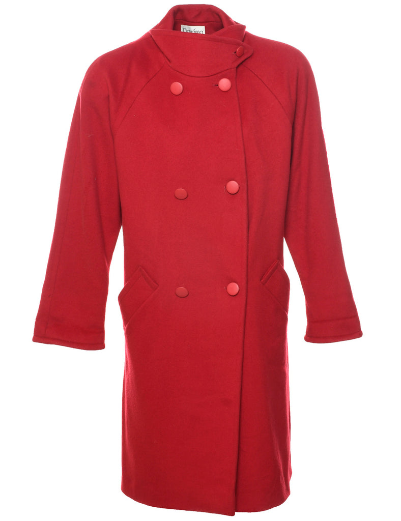 Red Wool Coat - L