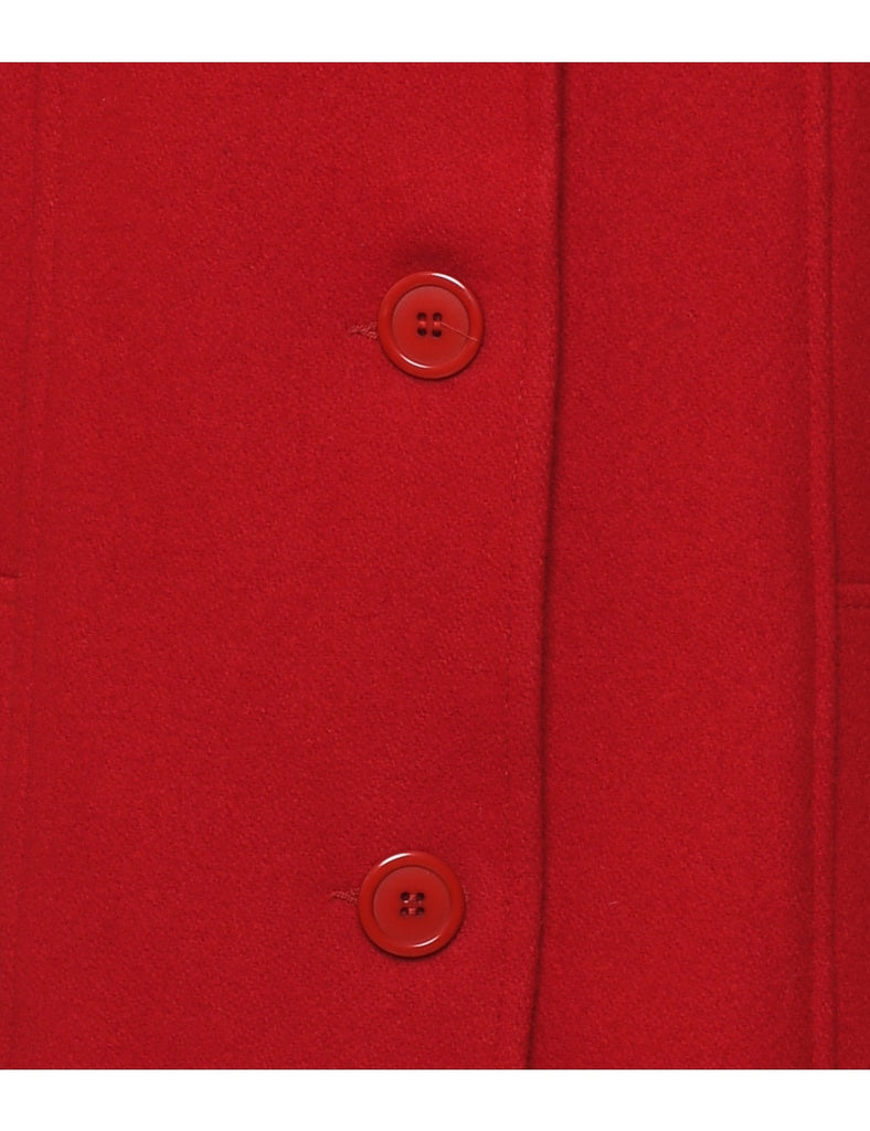 Red Wool Coat - L