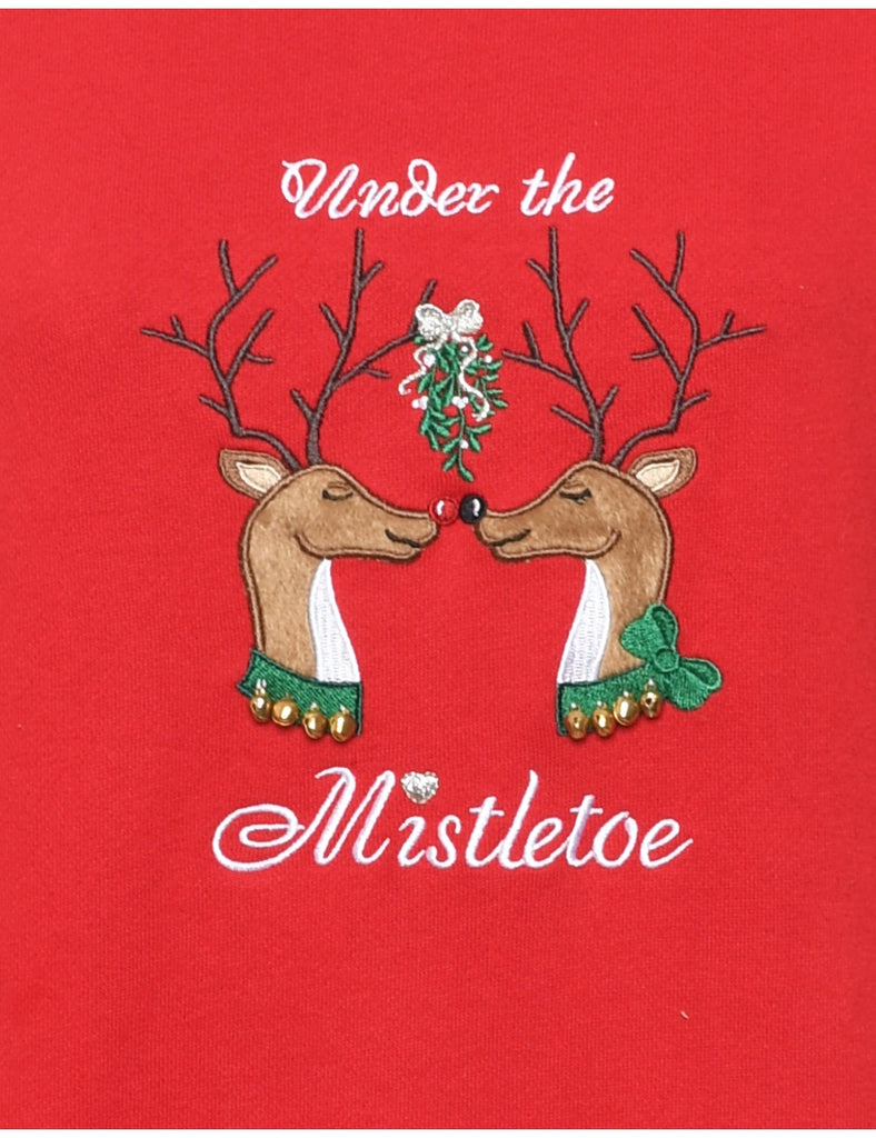 Reindeer Christmas Sweatshirt - L