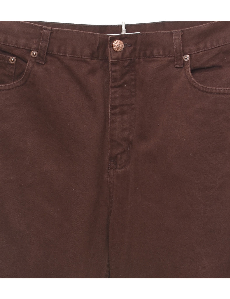 Relaxed Fit Dark Brown Bootcut Jeans - W34 L32