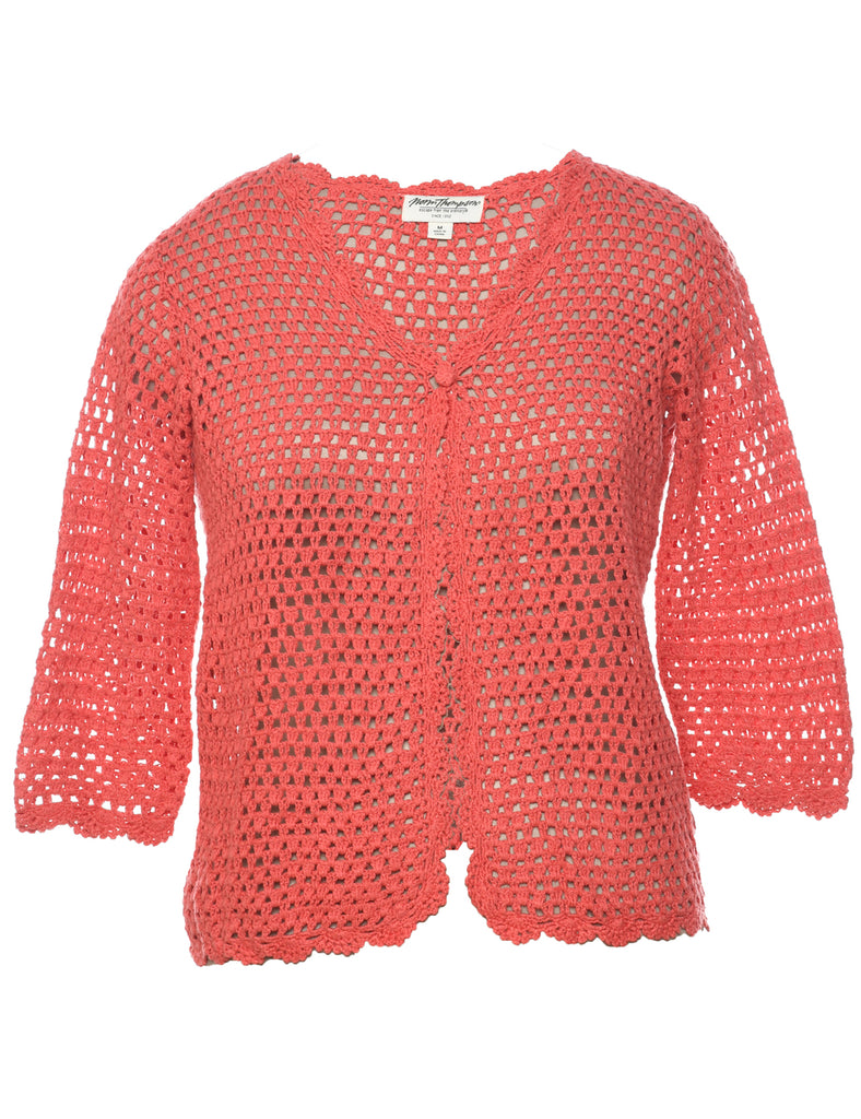 Salmon Pink Cardigan - M