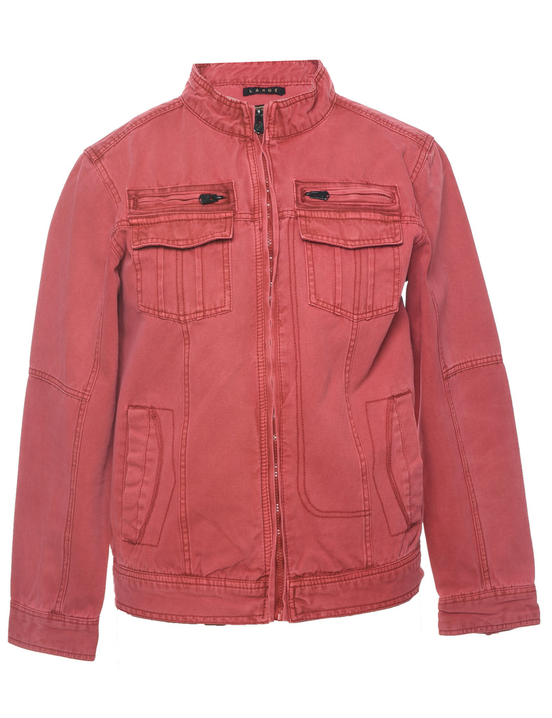 Salmon Pink Denim Jacket - L