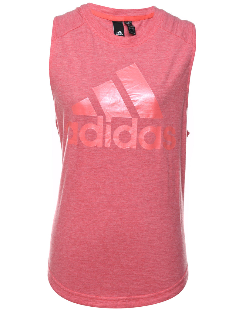 Salmon Pink Printed Adidas Vest - S