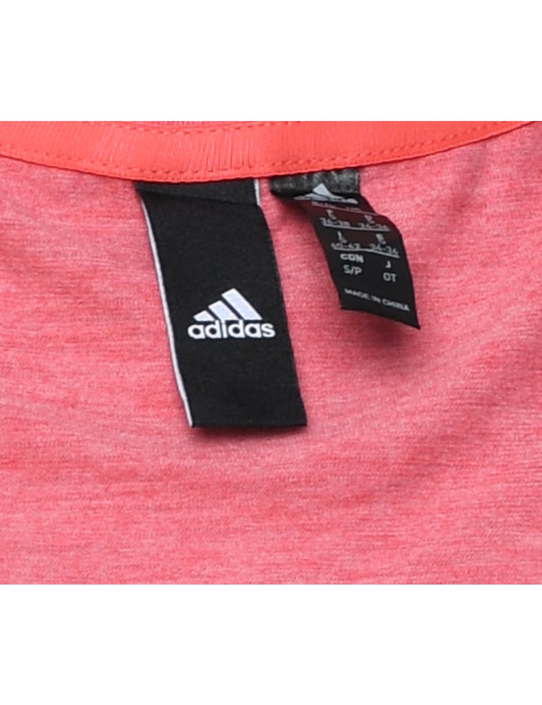 Salmon Pink Printed Adidas Vest - S