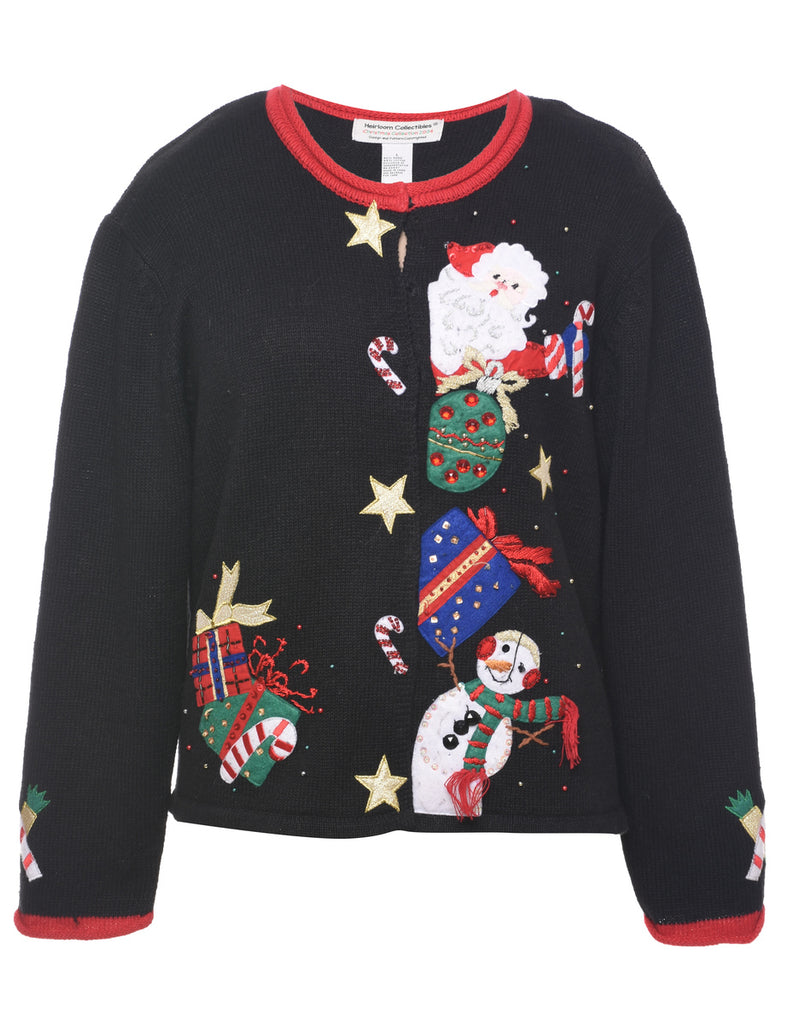 Santa Claus Christmas Cardigan - L