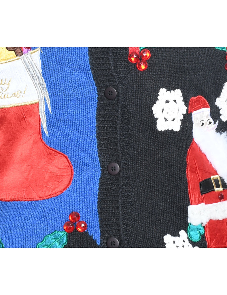 Santa Claus Christmas Cardigan - L