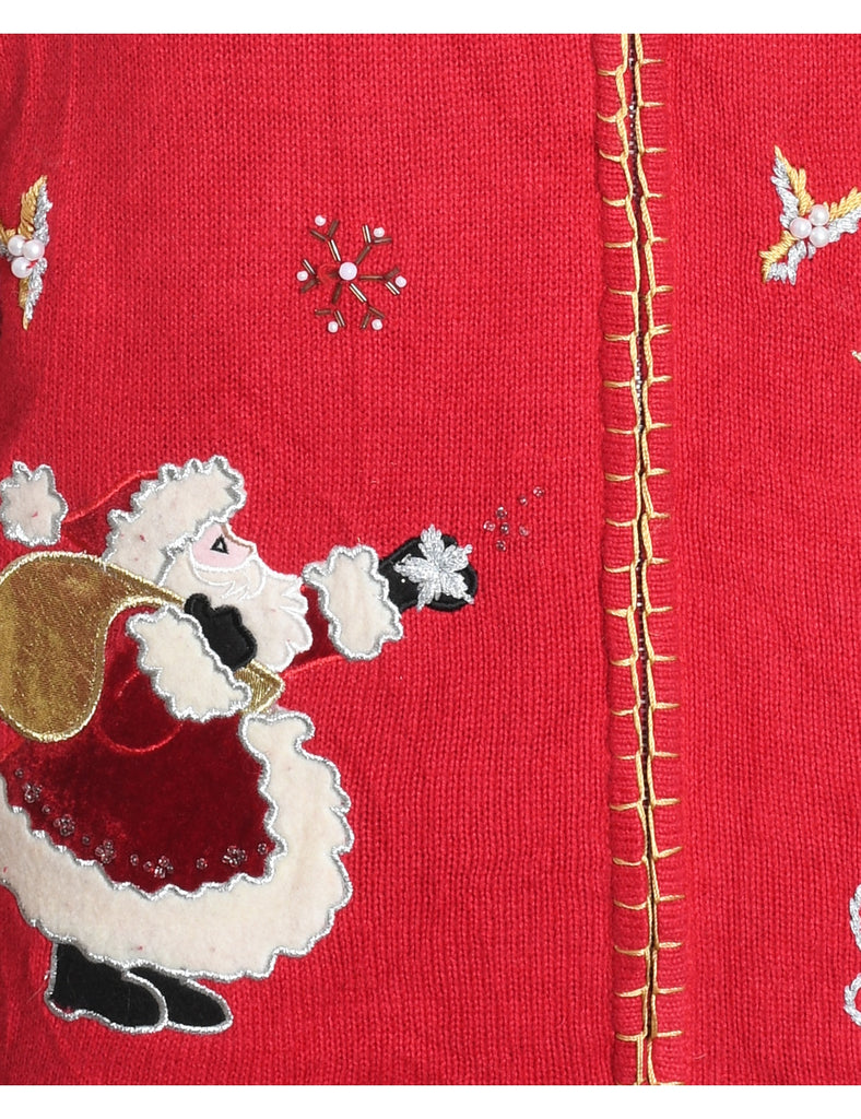 Santa Claus Christmas Cardigan - L