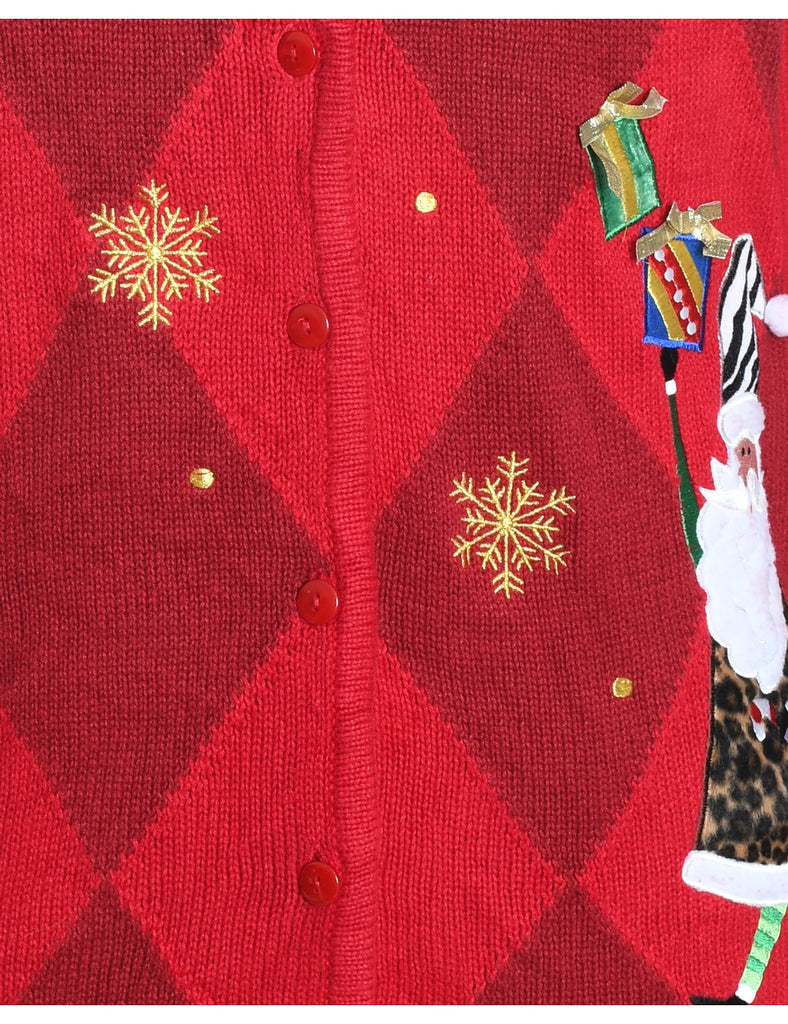 Santa Claus Christmas Cardigan - L