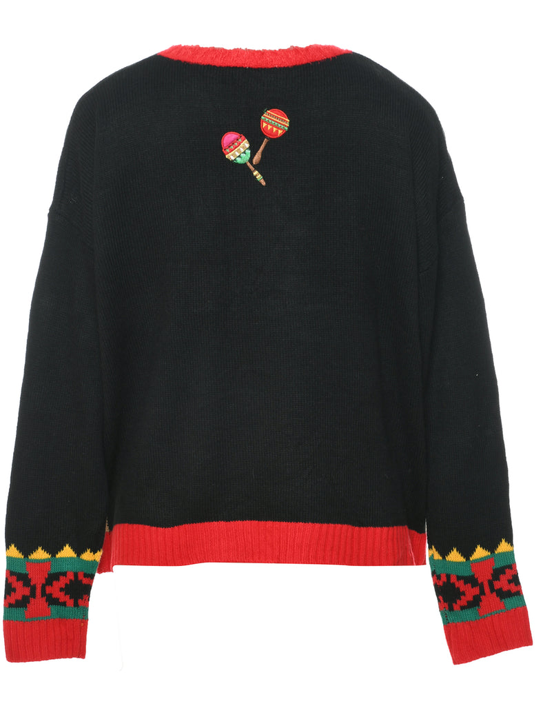 Santa Claus & Reindeer Christmas Jumper - L