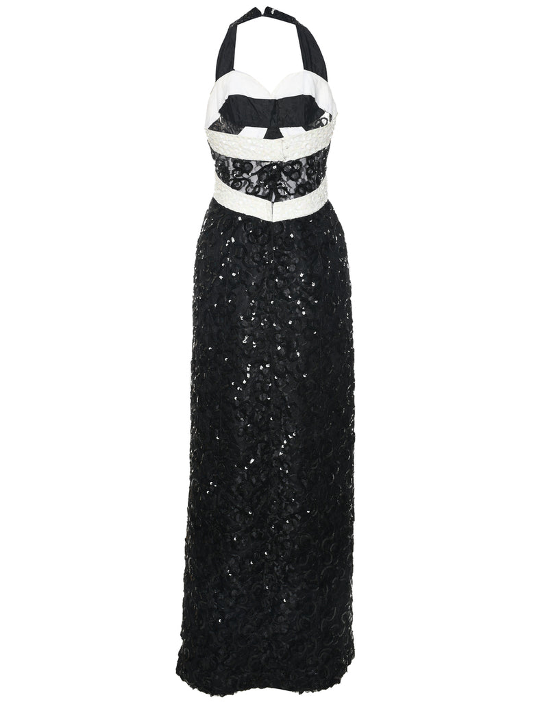 Sequined Black Party Dress - XS