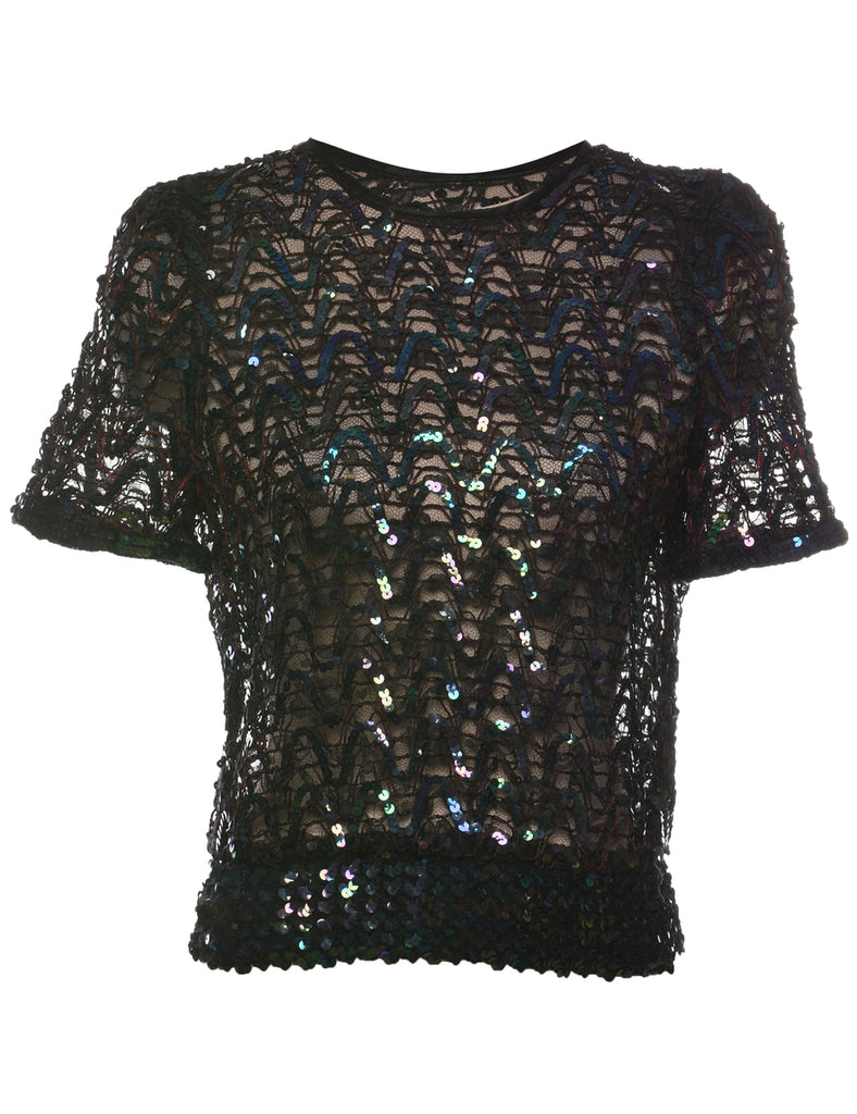 Sequined Evening Top - S