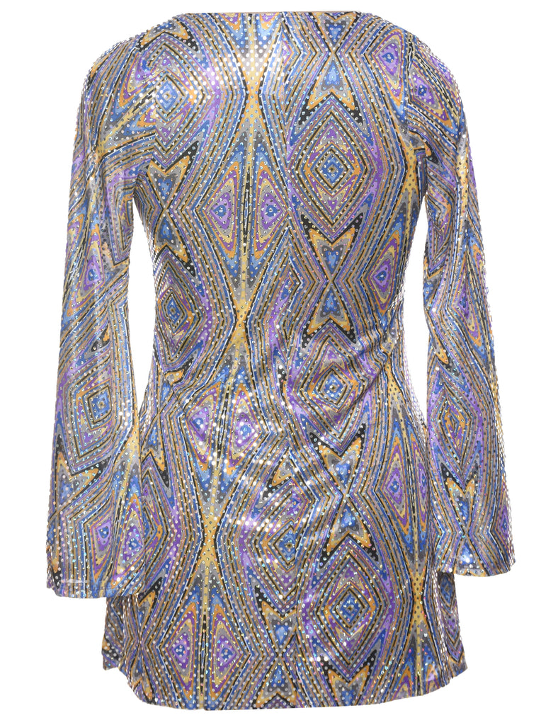 Sequined Psychedelic Dress - M