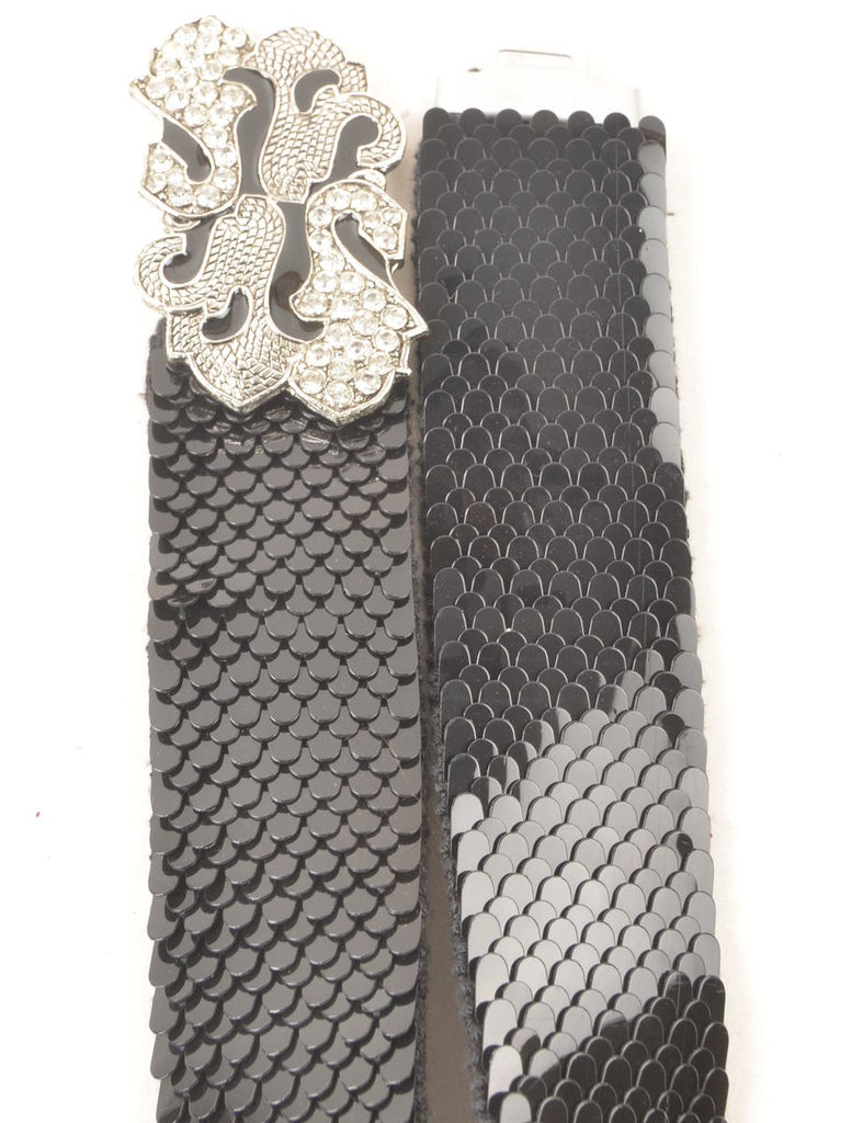 Sequined Strechy Western Belt - M