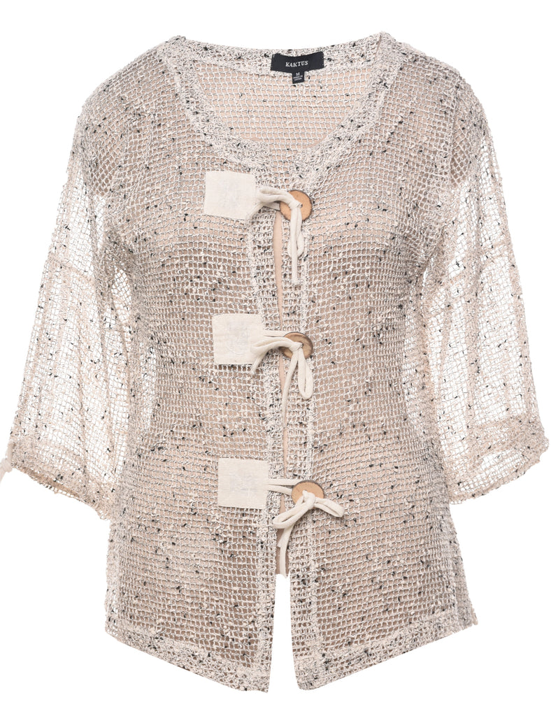 Sheer Light Brown Blouse - M