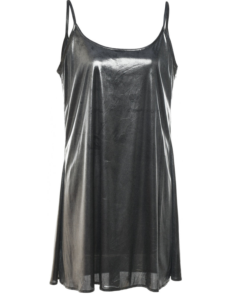 Shiny Shiny Metallic Slip Dress - L