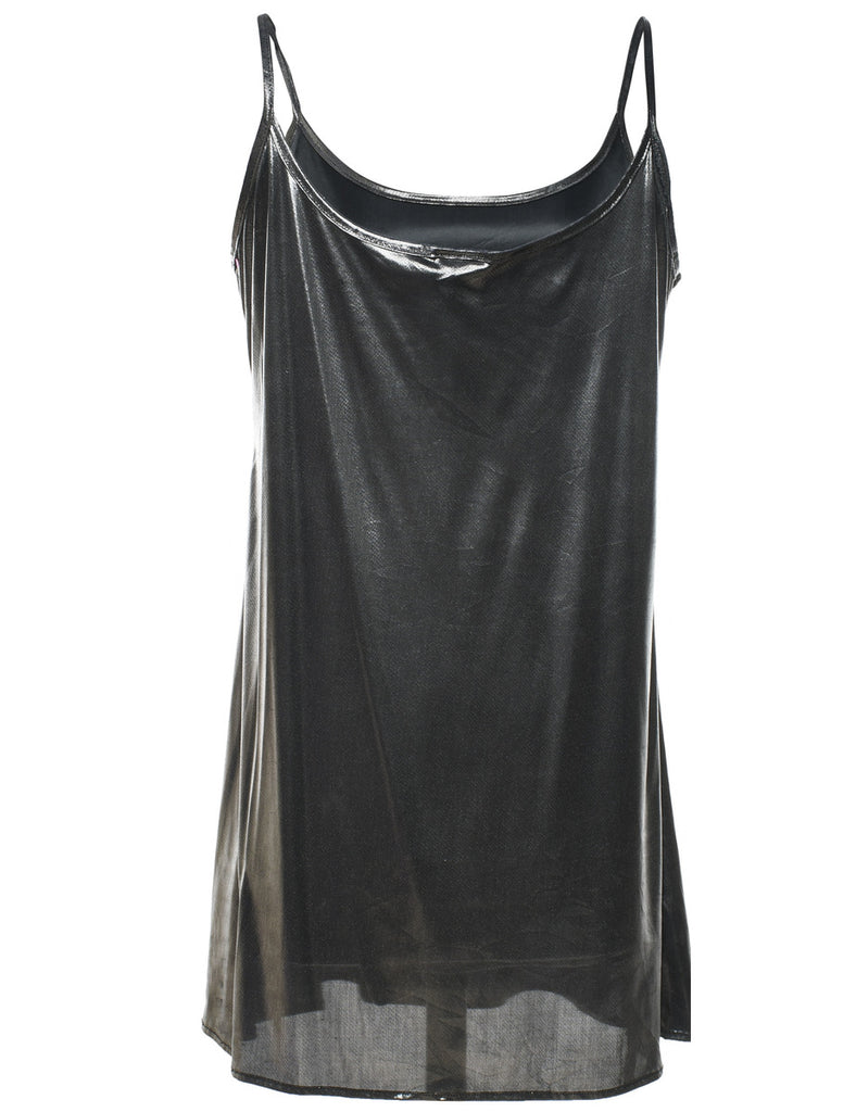 Shiny Shiny Metallic Slip Dress - L