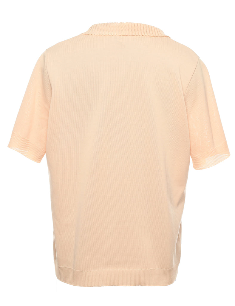 Short Sleeve Beige Jumper - M