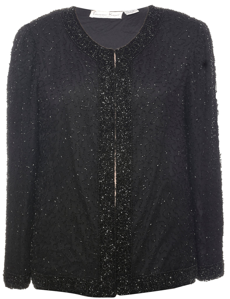 Silk Beaded Evening Jacket - L