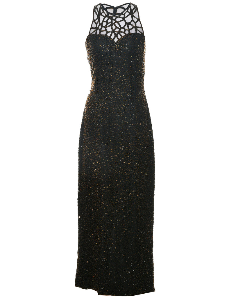 Silk Beaded Party Dress - S