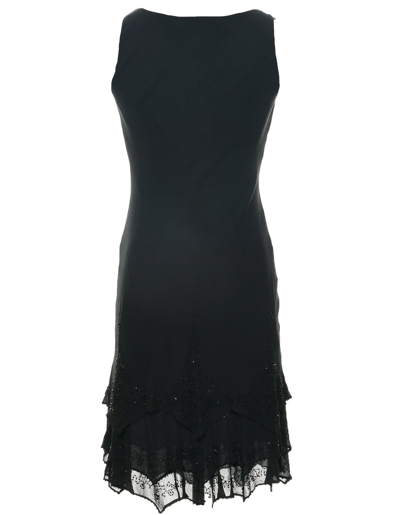 Silk Black Evening Dress - S