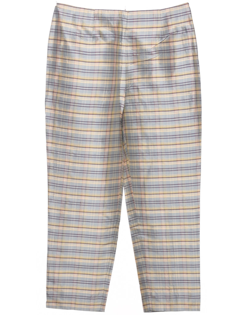 Silk Checked Trousers - W33 L28