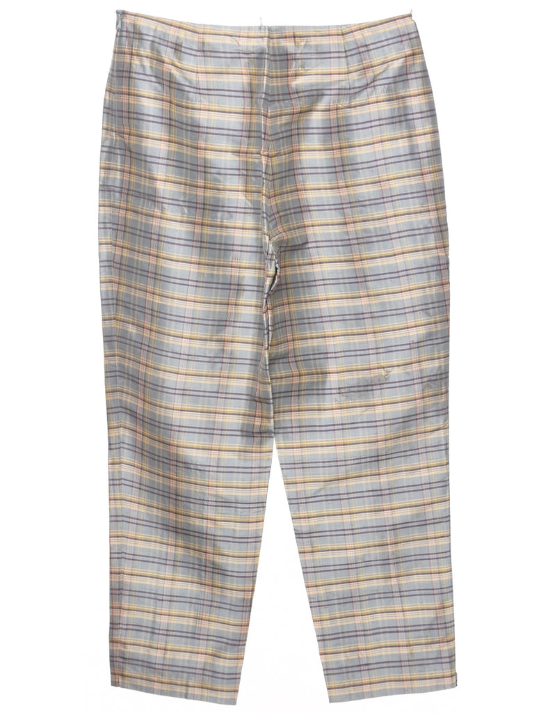 Silk Checked Trousers - W33 L28