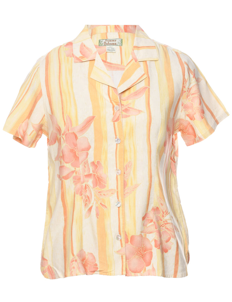 Silk Floral Hawaiian Shirt - S