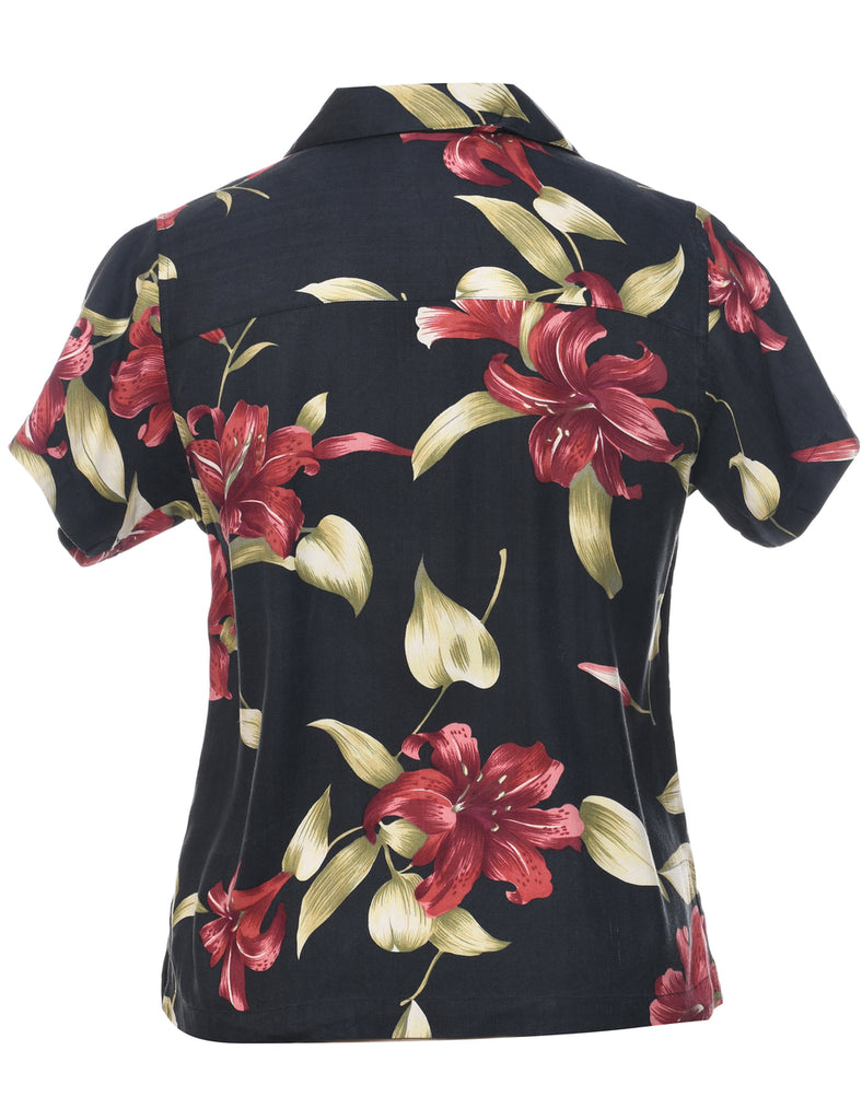 Silk Floral Hawaiian Shirt - S