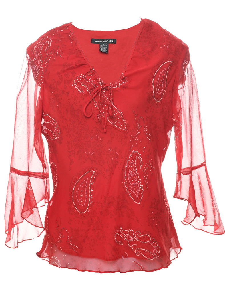 Silk Paisley Evening Top - L