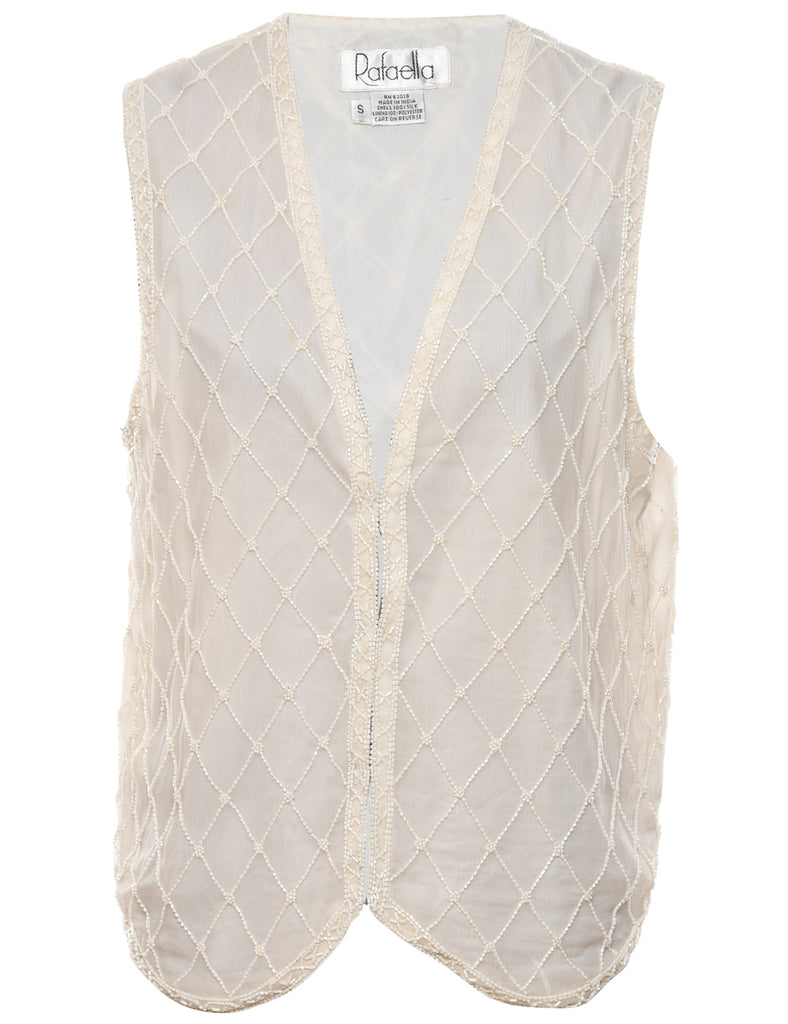 Silk Rafaella Beaded Waistcoat - S