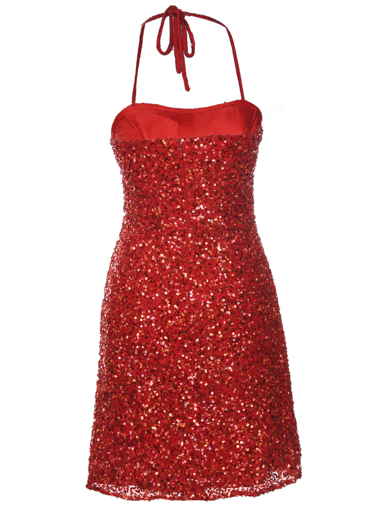 Silk Red Party Dress - XS