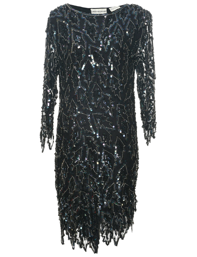 Silk Sequined Party Dress - M