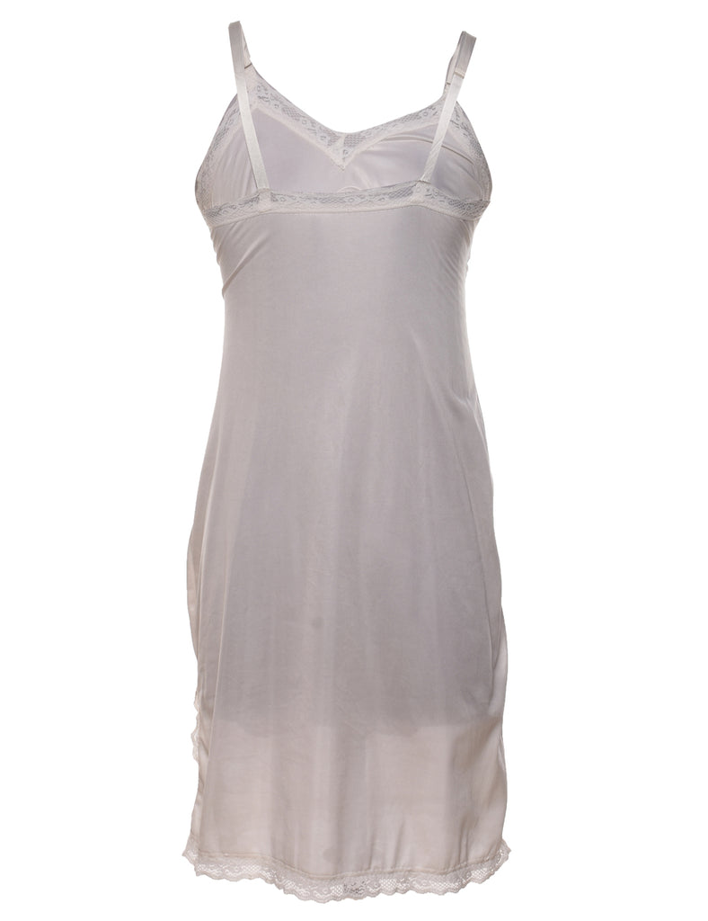 Silky Off-White Slip Dress - XS