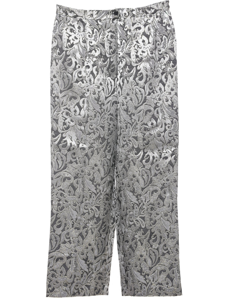 Silver Lurex Thread Pattern Trousers - W30 L29