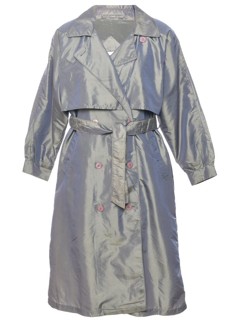 Silver Trench Coat - L