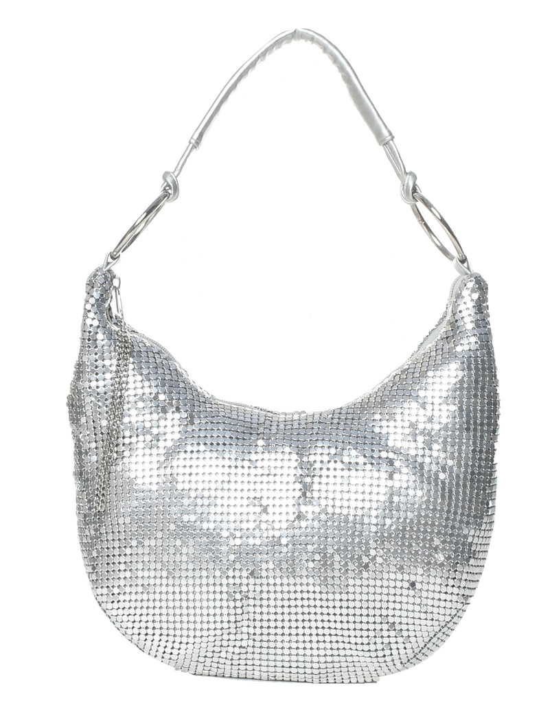 Silver Y2K Baguette Bag - M