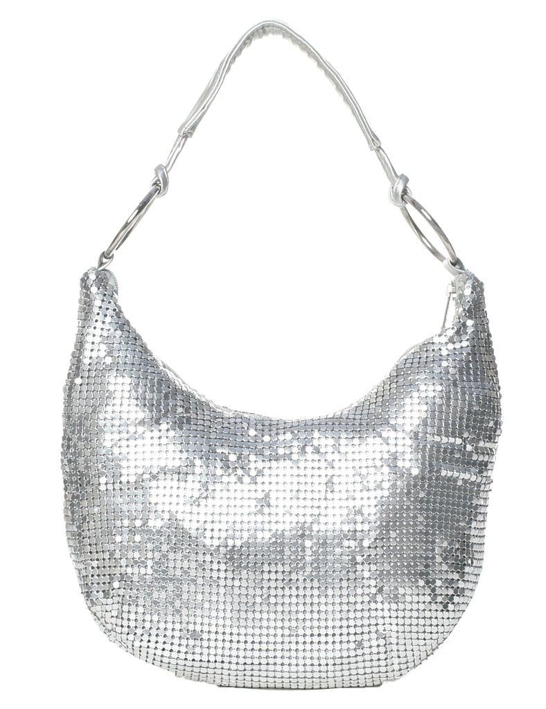 Silver Y2K Baguette Bag - M